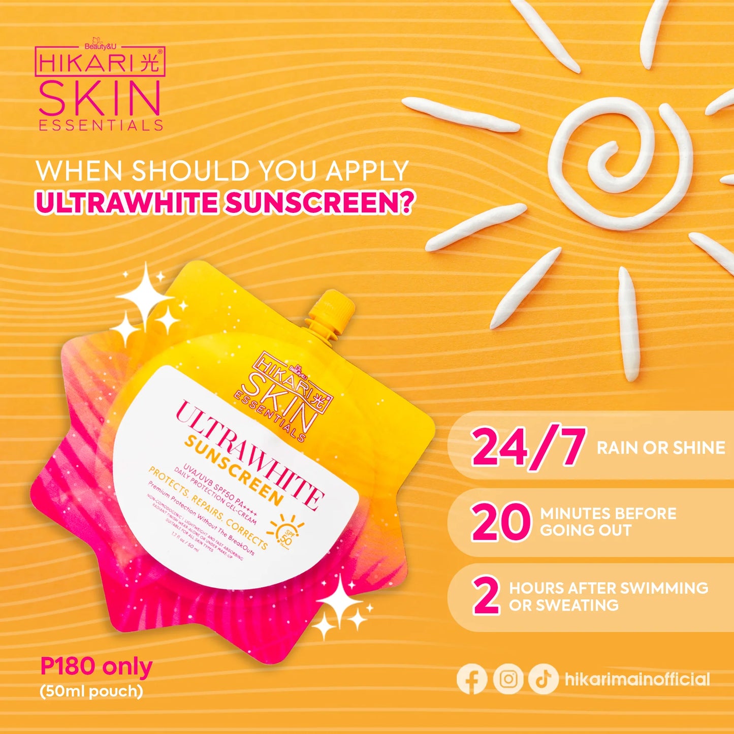 Hikari Skin Essentials UltraWhite Sunscreen UVA/UVB SPF50 Gel-Cream 50ml